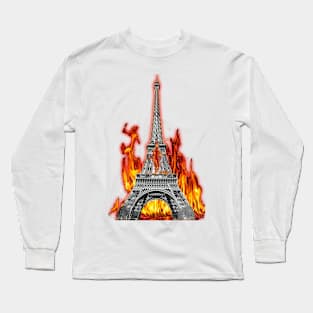 Fired Eiffle Tower Long Sleeve T-Shirt